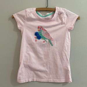 Emma’s Garden girl’s pink tee shirt parrot Size 6X